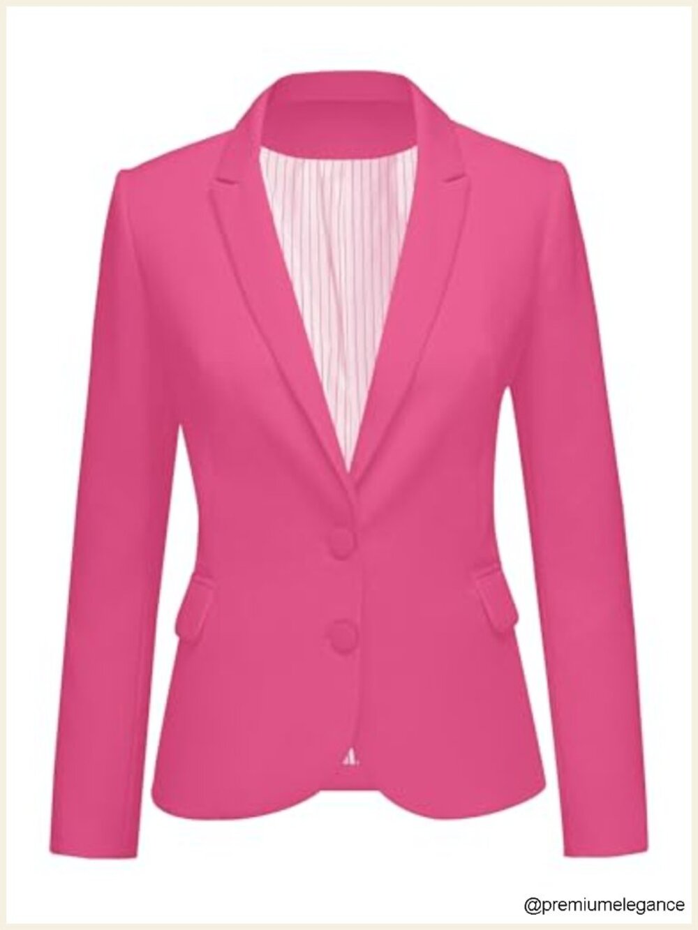 Women's Business Casual Two-Button Blazer with Notch Lapel & Padded Shoulders